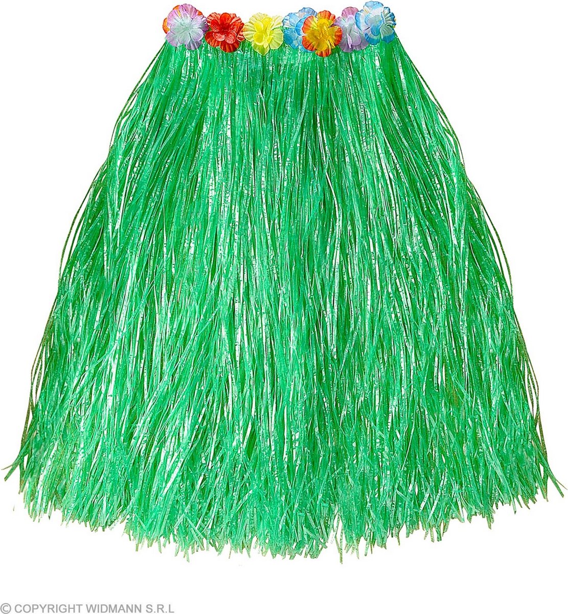 Hawaii & Carribean & Tropisch Kostuum | Oliana Hawaii Rokje Met Bloemenriem 78 Centimeter Lang, Groen Vrouw | One Size | Carnaval kostuum | Verkleedkleding